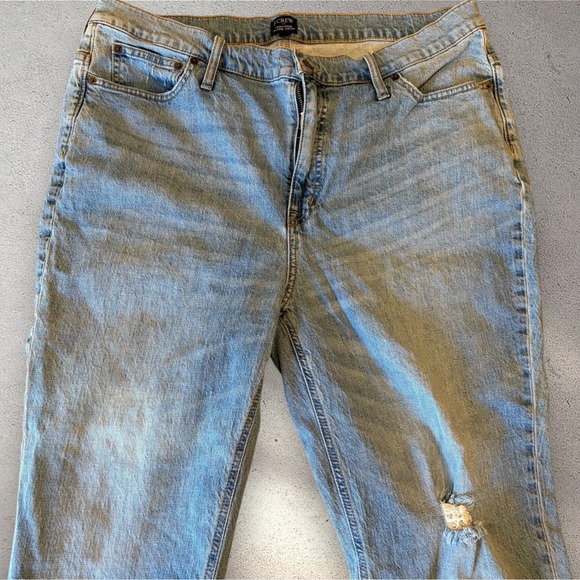 J. Crew High-Rise Flare Crop Jeans Distressed Denim Light Wash Size 34 - Picture 3 of 7
